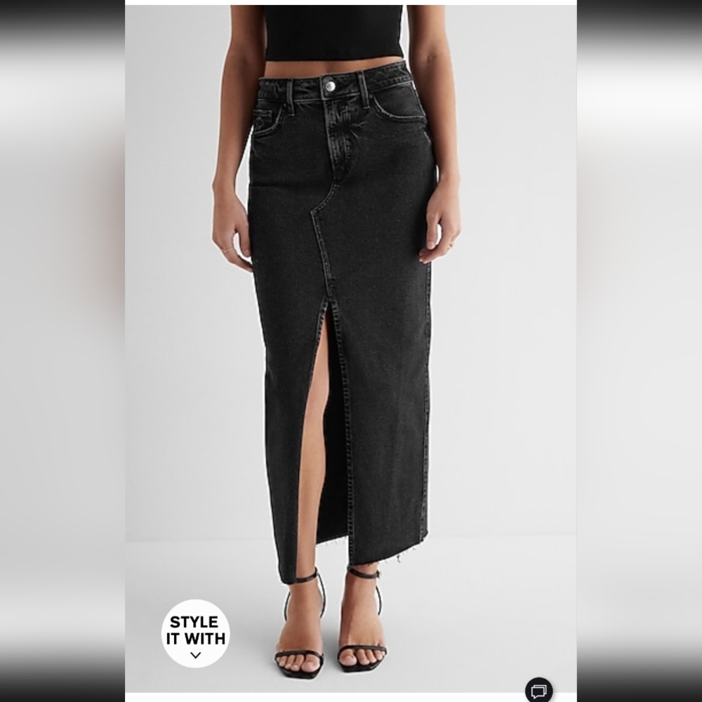 Express denim midi skirt
